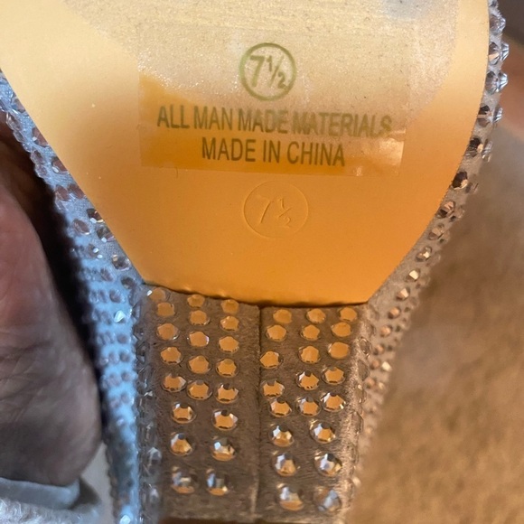 Women's Silver Rhinestone Over-the-Knee Stiletto Boots Size 7,5 - Picture 14 of 14